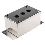Eaton Grey Stainless Steel M22 Push Button Enclosure - 3 Hole 22mm Diameter