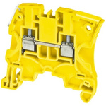 Entrelec ZS4 Series Yellow Feed Through Terminal Block, 4mm², Single-Level, Screw Termination, ATEX