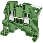 Entrelec ZS4 Series Green Feed Through Terminal Block, 4mm², Double-Level, Screw Termination, ATEX