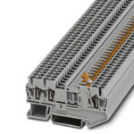 Phoenix Contact ST 2.5-TWIN-MT Series Grey DIN Rail Terminal Block, Single-Level, Spring Clamp Termination