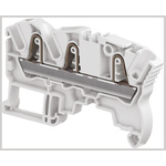 Entrelec ZK4 Series Grey Feed Through Terminal Block, 4mm², Single-Level, Spring Clamp Termination