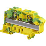Entrelec ZK16 Series Green/Yellow Standard Din Rail Terminal, 16mm², Single-Level, Spring Clamp Termination