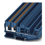 Phoenix Contact PT 6-QUATTRO/2P BU Series Blue Feed Through Terminal Block, 0.5 → 10mm², Single-Level, Plug In
