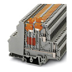 Phoenix Contact UDMTK 5 Series Grey Feed Through Terminal Block, 0.2 → 4mm², Double-Level, Screw Termination
