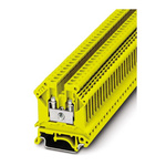 Phoenix Contact UK3 N YE Series Yellow Feed Through Terminal Block, Single-Level, Screw Termination