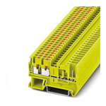 Phoenix Contact PT 2.5-TWIN/1P YE Series Yellow Feed Through Terminal Block, Single-Level, Plug In Termination