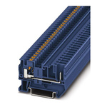 Phoenix Contact PT 4/1P BU Series Blue Feed Through Terminal Block, Single-Level, Plug In Termination