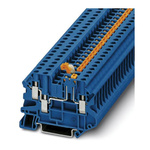 Phoenix Contact UT 4-TWIN-MT P/P BU Series Blue Knife Disconnect Terminal Block, Single-Level, Screw Termination