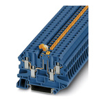 Phoenix Contact UT 4-QUATTRO-MT P/P BU Series Blue Knife Disconnect Terminal Block, Single-Level, Screw Termination