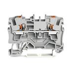 Wago TOPJOB S, 2204 Series Grey Feed Through Terminal Block, 4mm², Single-Level, Push-In Cage Clamp Termination, ATEX,