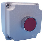 Lovato Push Button Control Station - NC, Aluminium Alloy, 1 Cutouts, Red, IP66, IP67