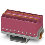 Phoenix Contact Distribution Block, 18 Way, 0.2 → 6mm², 32A, 800 V, Pink