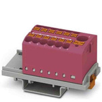 Phoenix Contact Distribution Block, 13 Way, 4mm², 24A, 690 V, Pink