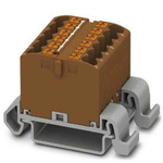 Phoenix Contact Distribution Block, 12 Way, 4mm², 24A, 690 V, Brown