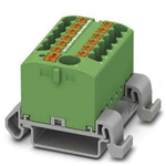 Phoenix Contact Distribution Block, 13 Way, 4mm², 24A, 690 V, Green