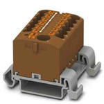 Phoenix Contact Distribution Block, 13 Way, 4mm², 24A, 690 V, Brown