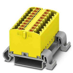 Phoenix Contact Distribution Block, 18 Way, 4mm², 24A, 690 V, Yellow