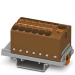 Phoenix Contact Distribution Block, 13 Way, 0.2 → 6mm², 32A, 800 V, Brown