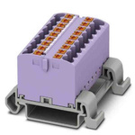 Phoenix Contact Distribution Block, 18 Way, 4mm², 24A, 690 V, Violet