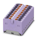 Phoenix Contact Distribution Block, 18 Way, 2.5mm², 17.5A, 450 V, Violet