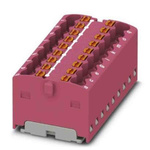 Phoenix Contact Distribution Block, 18 Way, 2.5mm², 17.5A, 450 V, Pink
