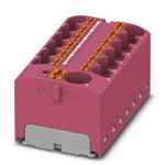 Phoenix Contact Distribution Block, 13 Way, 6mm², 32A, 450 V, Pink