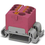 Phoenix Contact Distribution Block, 7 Way, 0.2 → 6mm², 32A, 450 V, Pink