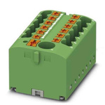 Phoenix Contact Distribution Block, 13 Way, 0.14 → 4mm², 24A, 450 V, Green