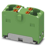 Phoenix Contact Distribution Block, 4 Way, 2.5mm², 17.5A, 450 V, Green