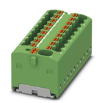 Phoenix Contact Distribution Block, 19 Way, 2.5mm², 17.5A, 450 V, Green