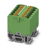 Phoenix Contact Distribution Block, 12 Way, 4mm², 24A, 690 V, Green
