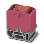 Phoenix Contact Distribution Block, 6 Way, 4mm², 24A, 690 V, Pink