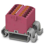 Phoenix Contact Distribution Block, 12 Way, 4mm², 24A, 690 V, Pink