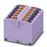 Phoenix Contact Distribution Block, 12 Way, 4mm², 24A, 450 V, Violet