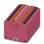 Phoenix Contact Distribution Block, 18 Way, 4mm², 24A, 450 V, Pink