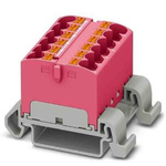 Phoenix Contact Distribution Block, 12 Way, 0.2 → 6mm², 32A, 800 V, Pink