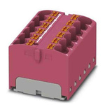 Phoenix Contact Distribution Block, 12 Way, 6mm², 32A, 450 V, Pink