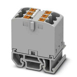Phoenix Contact Distribution Block, 6 Way, 4mm², 24A, 690 V, Grey