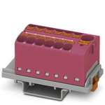 Phoenix Contact Distribution Block, 13 Way, 0.2 → 6mm², 32A, 800 V, Pink
