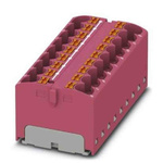 Phoenix Contact Distribution Block, 18 Way, 6mm², 32A, 450 V, Pink