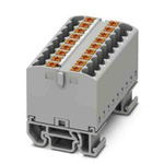 Phoenix Contact Distribution Block, 18 Way, 4mm², 24A, 690 V, Grey