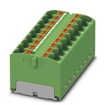 Phoenix Contact Distribution Block, 18 Way, 6mm², 32A, 450 V, Green