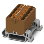 Phoenix Contact Distribution Block, 18 Way, 4mm², 24A, 690 V, Brown
