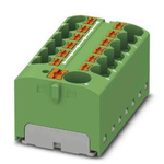 Phoenix Contact Distribution Block, 13 Way, 6mm², 32A, 450 V, Green