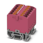Phoenix Contact Distribution Block, 12 Way, 4mm², 24A, 690 V, Pink