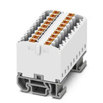 Phoenix Contact Distribution Block, 18 Way, 4mm², 24A, 690 V, White