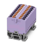 Phoenix Contact Distribution Block, 18 Way, 4mm², 24A, 690 V, Violet