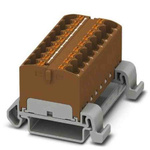 Phoenix Contact Distribution Block, 18 Way, 0.2 → 6mm², 32A, 800 V, Brown