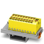 Phoenix Contact Distribution Block, 19 Way, 2.5mm², 17.5A, 500 V, Yellow