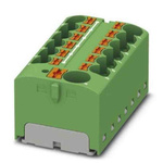 Phoenix Contact Distribution Block, 13 Way, 6mm², 32A, 450 V, Green